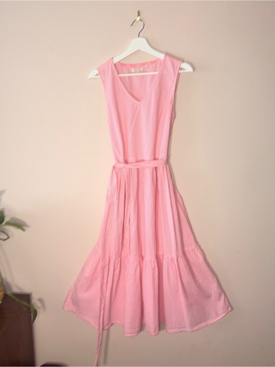 Barbour Dresses & Skirts - Barbour Pink and White Gingham Maxi Dress - Cottage Core - Belted. 8